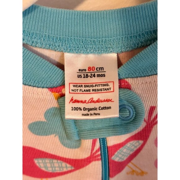 Hanna Andersson Baby Bird Pattern Organic Cotton Footless Pajamas 18-24 Months - Picture 4 of 5